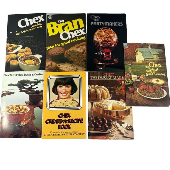 Vintage Lot 7 Cookbooks Booklets Chex Mix Recipes Party Makers Dessert Makers - Picture 1 of 9